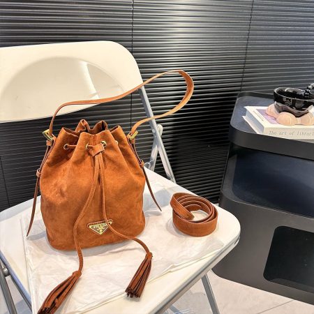 Prada Suede Bucket Bag - Image 2