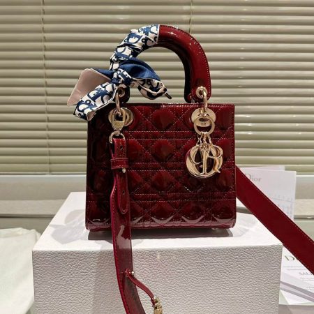 Dior Small Lady Bag - Lacquered Calfskin - Image 7