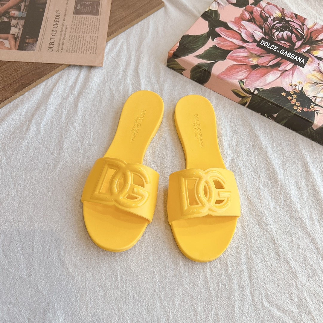 Dolce Gabbana DG Rubber flat Sandals Slide - Image 7