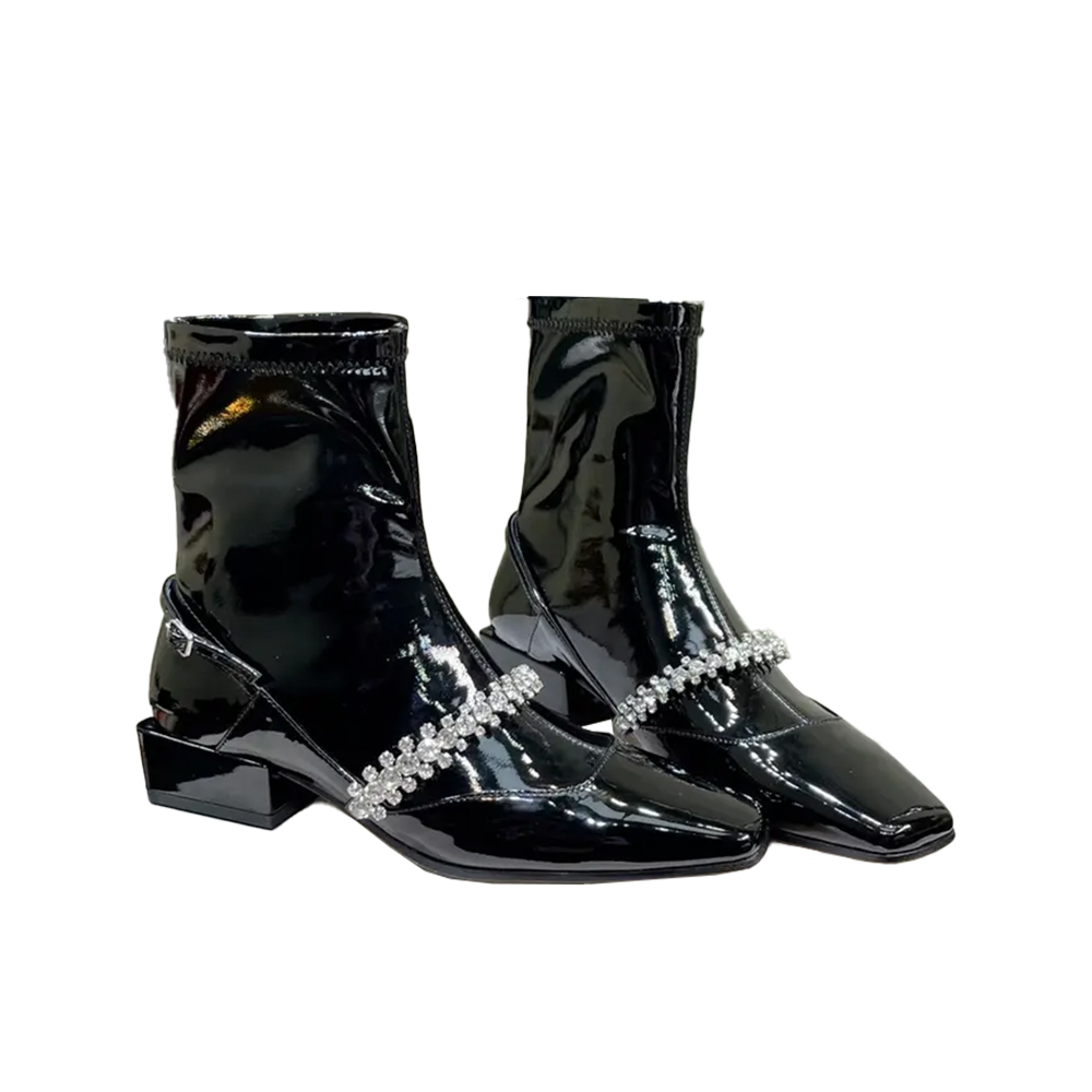Jimmy Choo Simple High-powered Ankle Boots Slide Sandal - Image 1