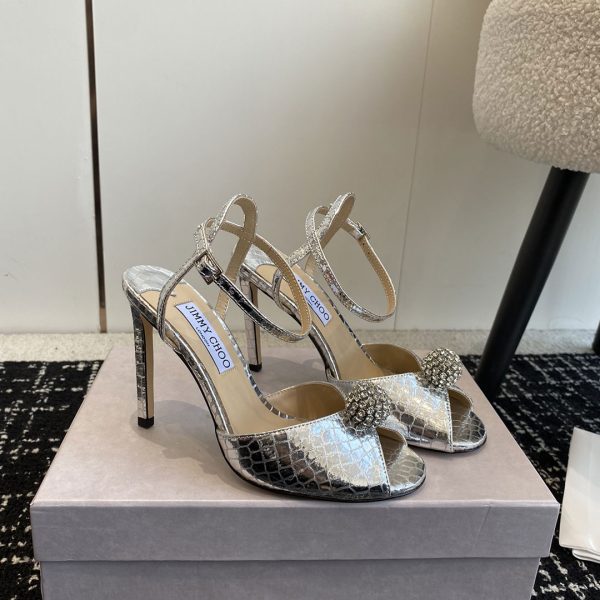 Jimmy Choo Sacora Leather Slingshot Fashion Buckle Slide Sandal