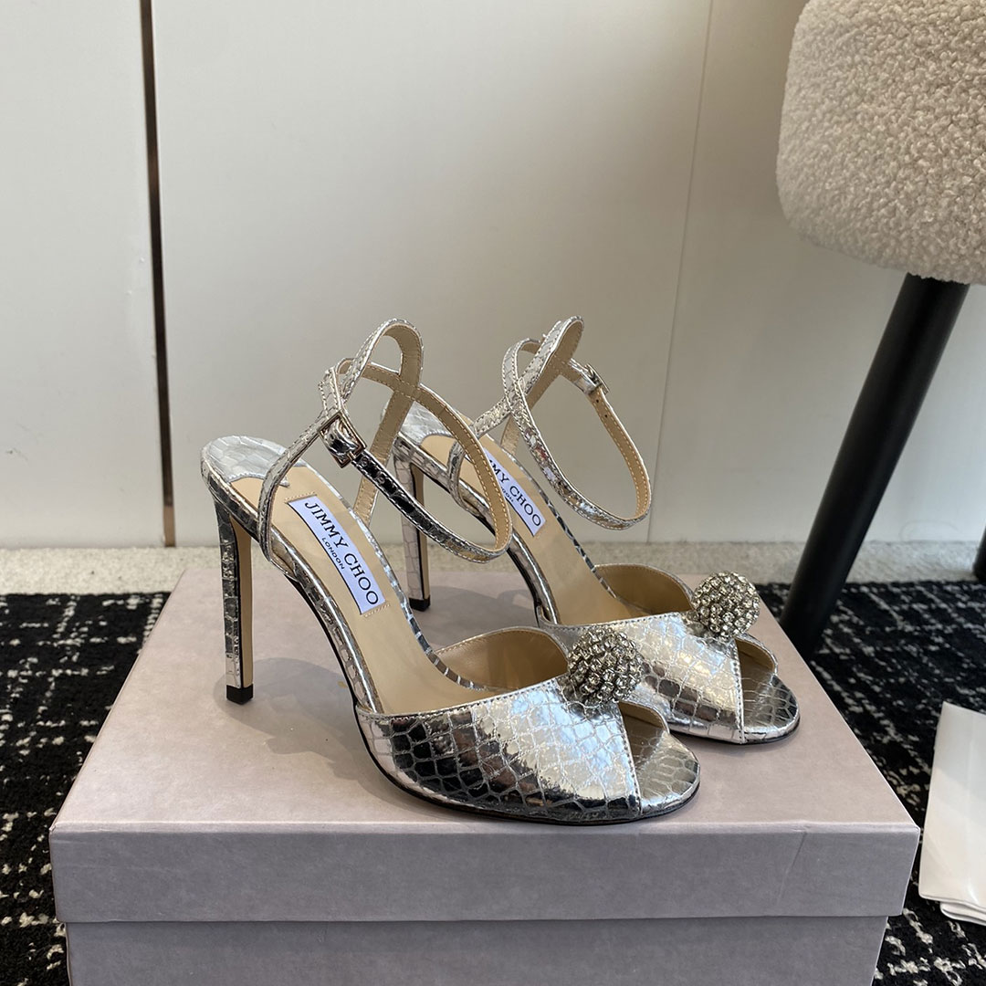 Jimmy Choo Sacora Leather Slingshot Fashion Buckle Slide Sandal - Image 9