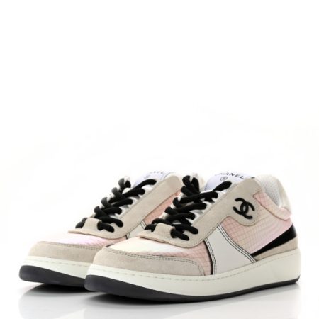 CHANEL Calfskin Suede Crystal Womens CC Sneakers - Image 2