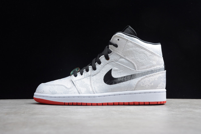 CLOT Air Jordan 1 Mid Fearless CU2804-100 - Image 2