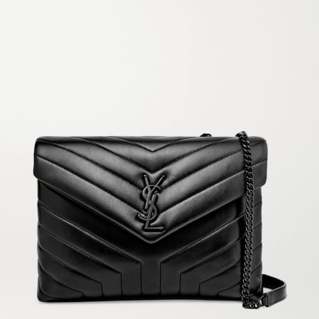 SAINT LAURENT Loulou medium quilted leather shoulder bag black