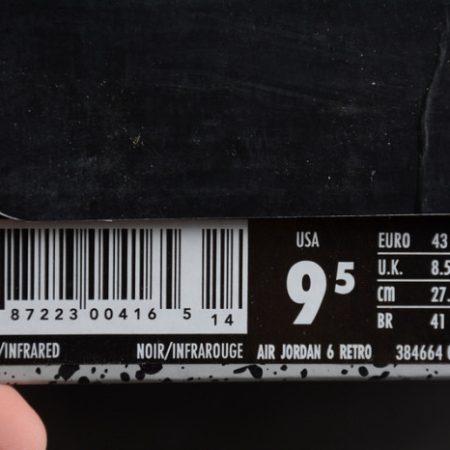 Air Jordan 6 Retro Black Infrared 384664-060 - Image 8