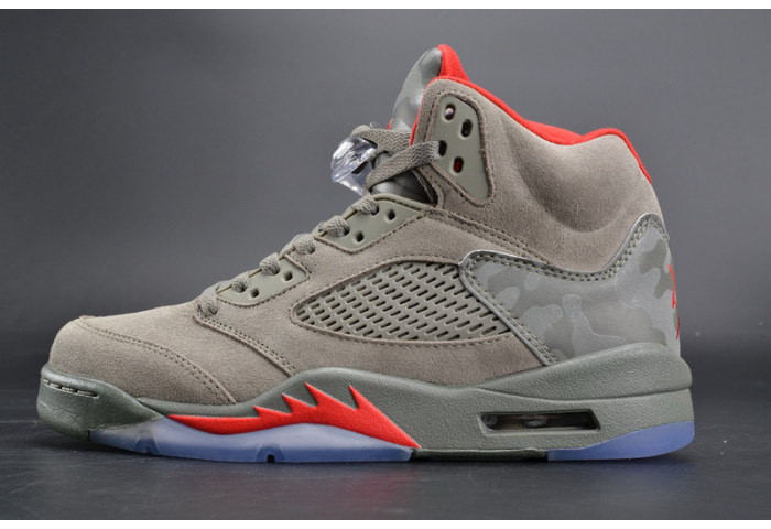 Bape x Air Jordan 5 Trophy RoomCamo university red mens 136027-051 - Image 1