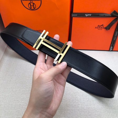 Hermes H Belt Buckle & Reversible Black For Women, Women Belt 380MM - Image 4