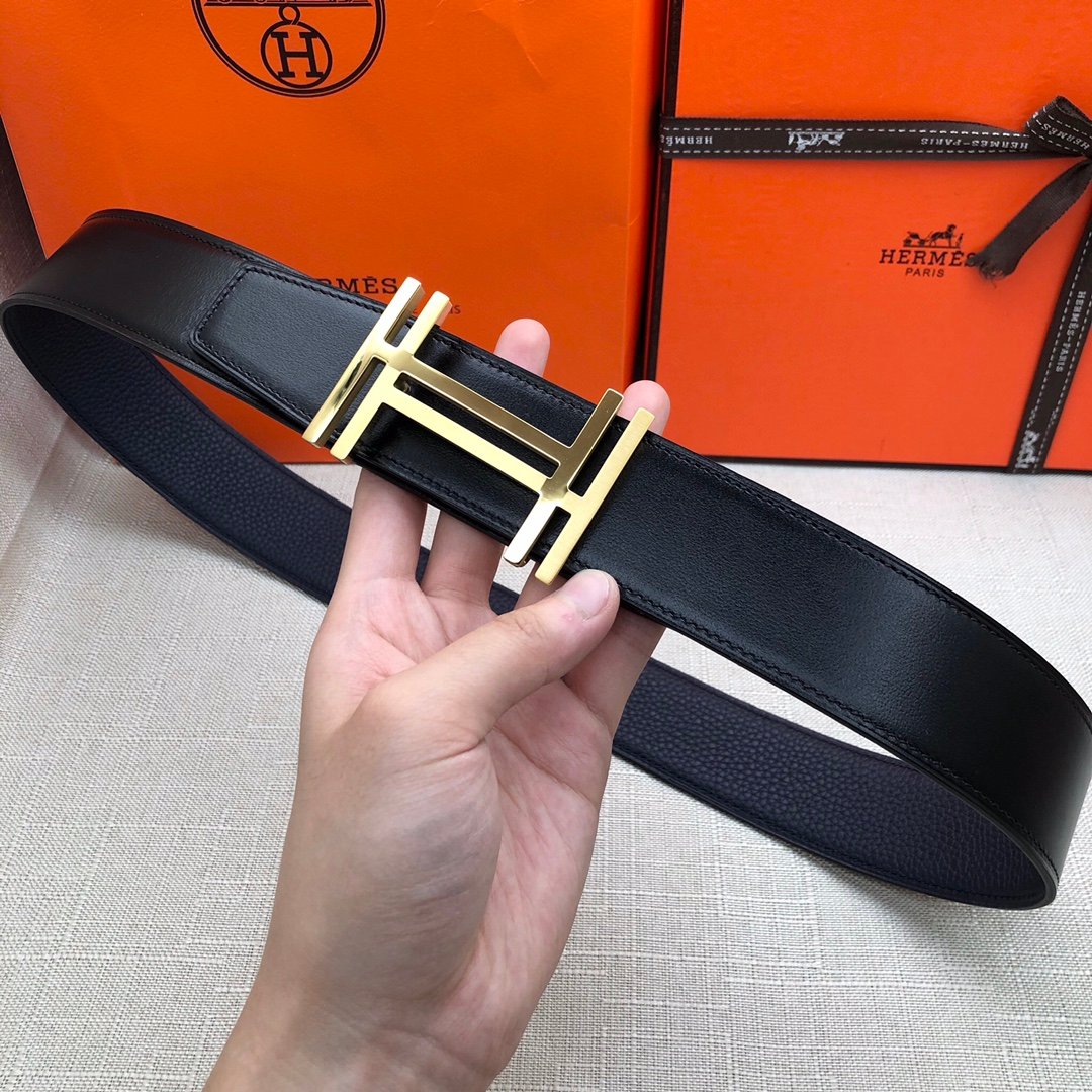 Hermes H Belt Buckle & Reversible Black For Women, Women Belt 380MM - Image 4