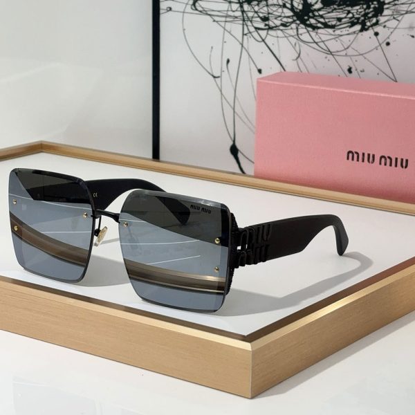 MIU MIU Mirror leg Logo Decoration Sunglasses Top quality