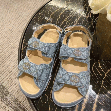 Chanel  Flat Velcro sandals Slide - Image 5