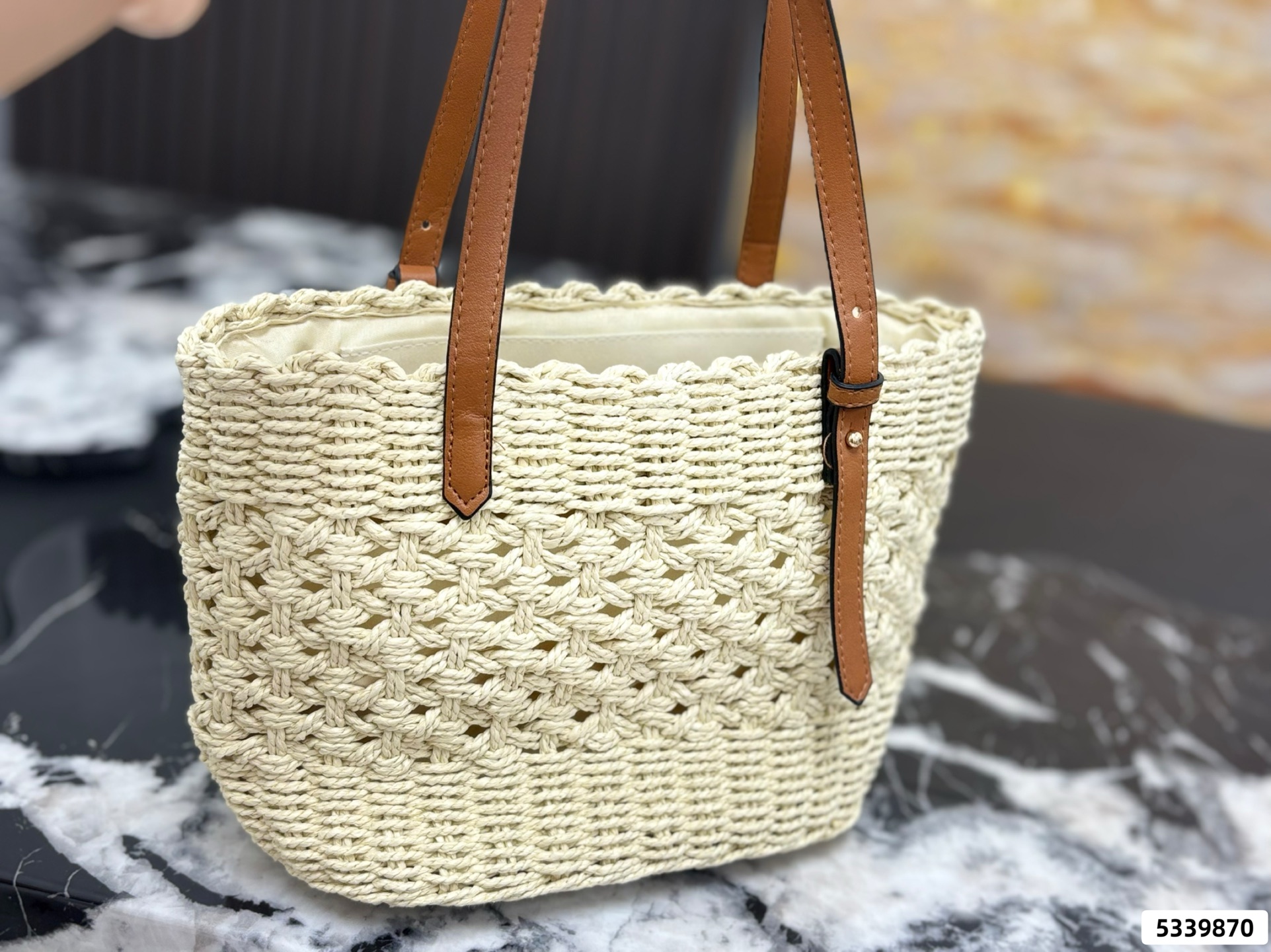 Loewe Anagram Basket Woven Shopping Bag - Image 7