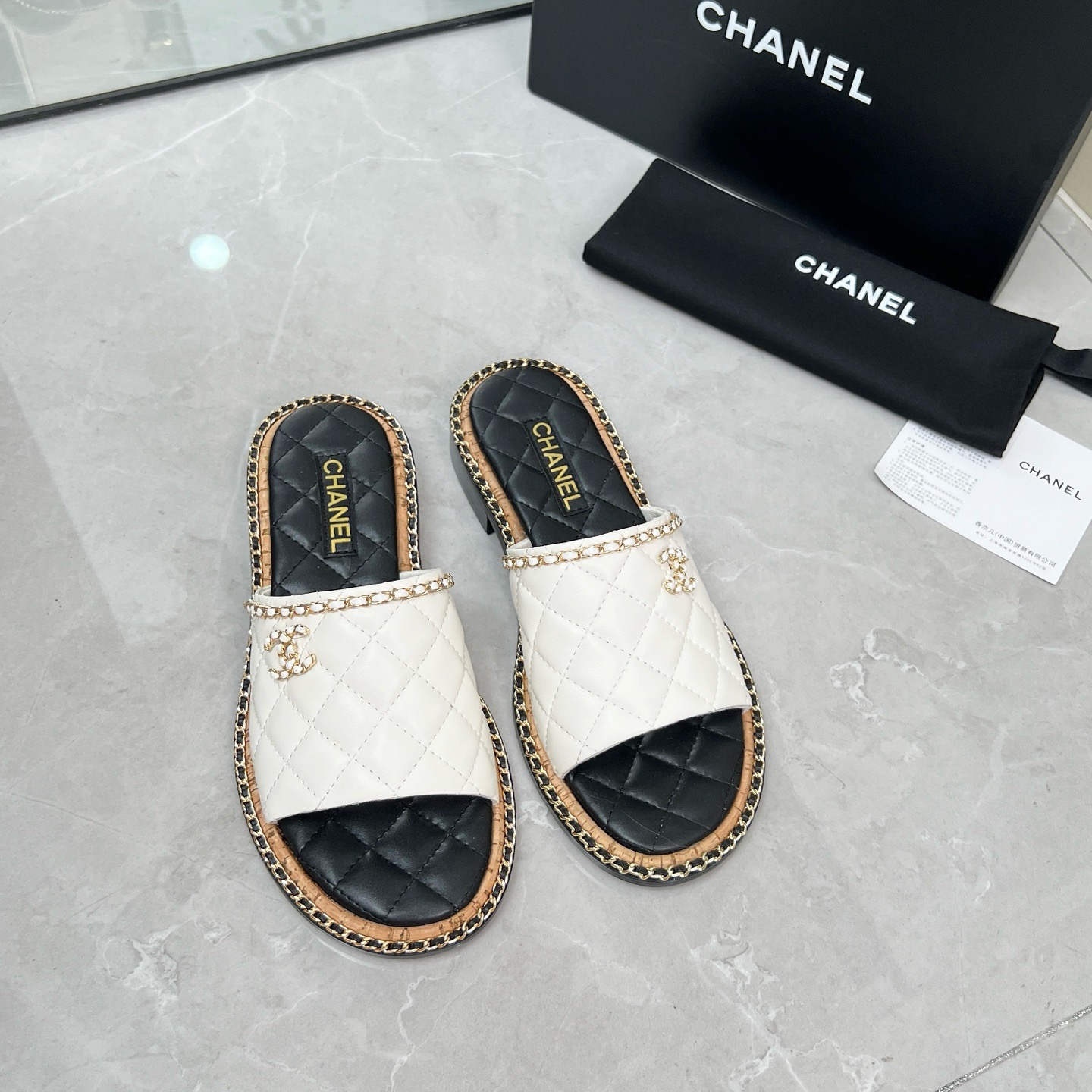 Chanel black leather sandals - Image 2