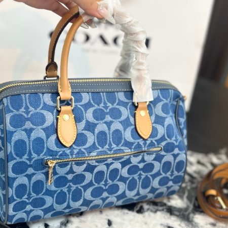 Coach Denim Mini Boston Bag - Image 7