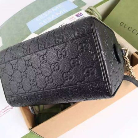 Gucci GG Emblem Medium Boston Black Top Quality - Image 4