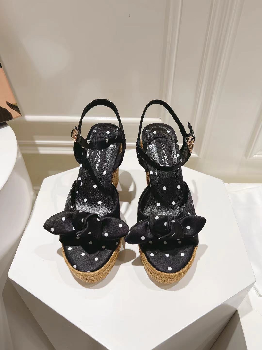 Dolce & Gabbana Hemp Rope Wedge Sandals - Image 2
