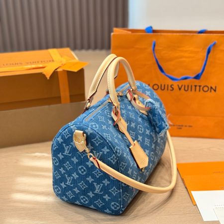 LV Speedy Soft 30 Monogram Denim Bag - Image 6