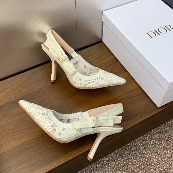 Dior J'Adior Embroidered Lace Halter Heels Slide Sandal 10A