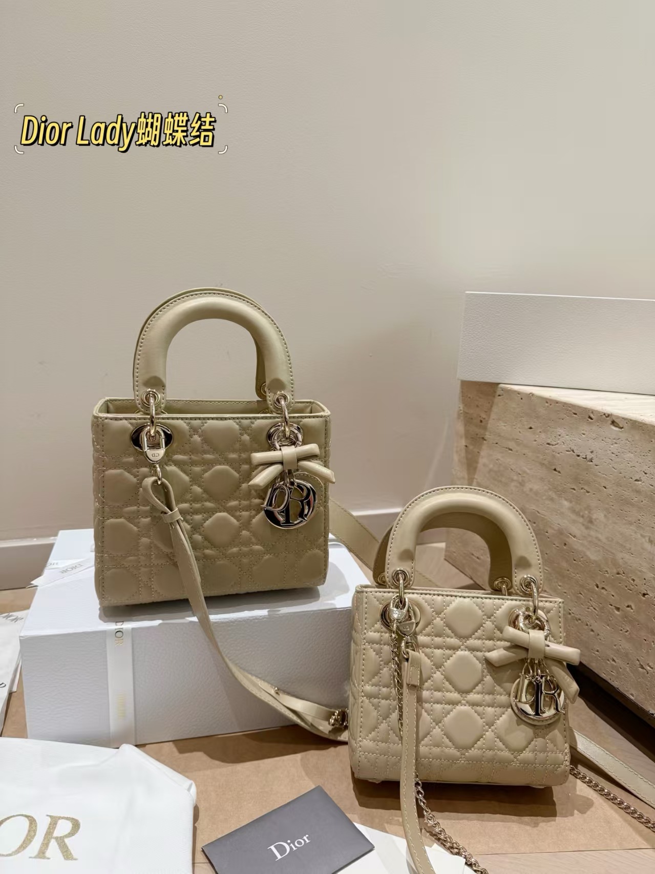 Dior Small & Micro Lady Dior My ABC Dior Bag with bow - Image 10