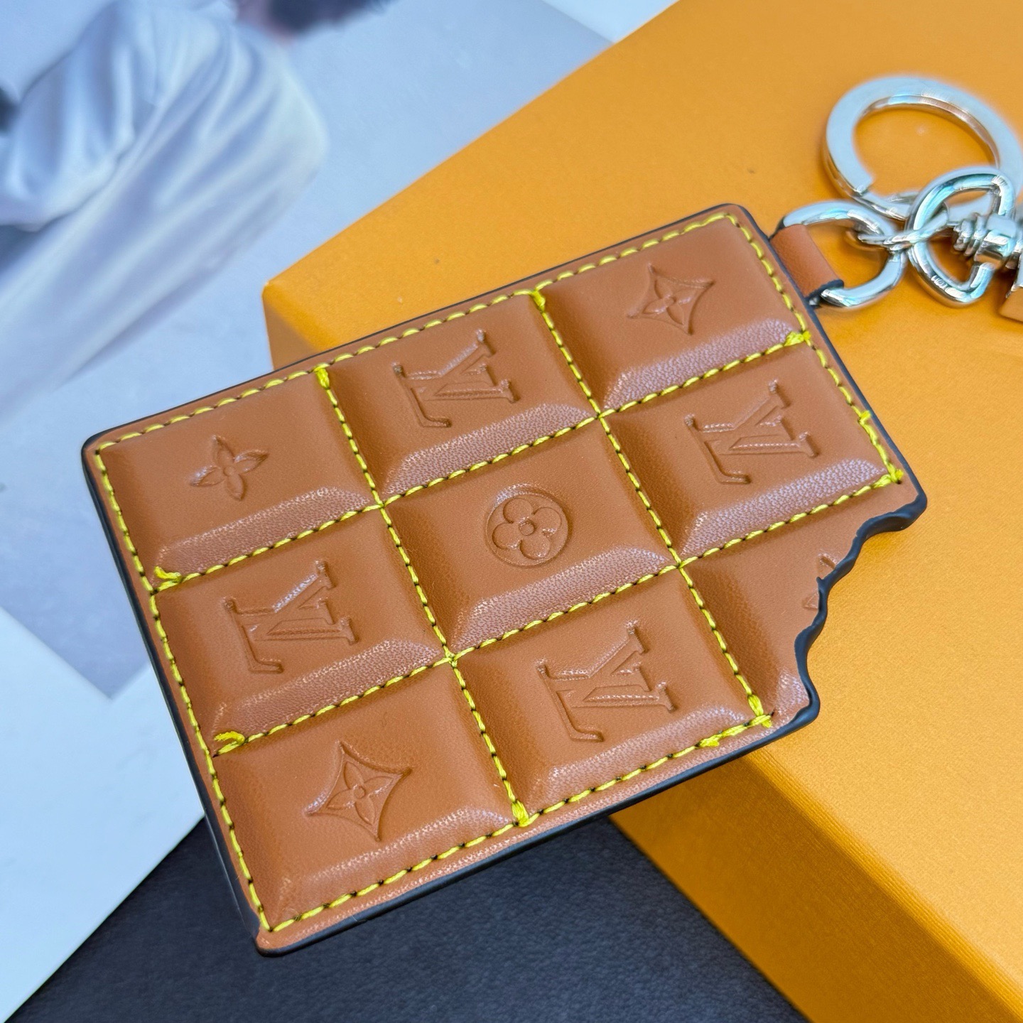 LV Chocolate Bar Figurine Key Holder And Bag Charm - Image 5