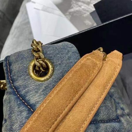 YSL Loulou Puffer Denim Leather Bag - Image 5