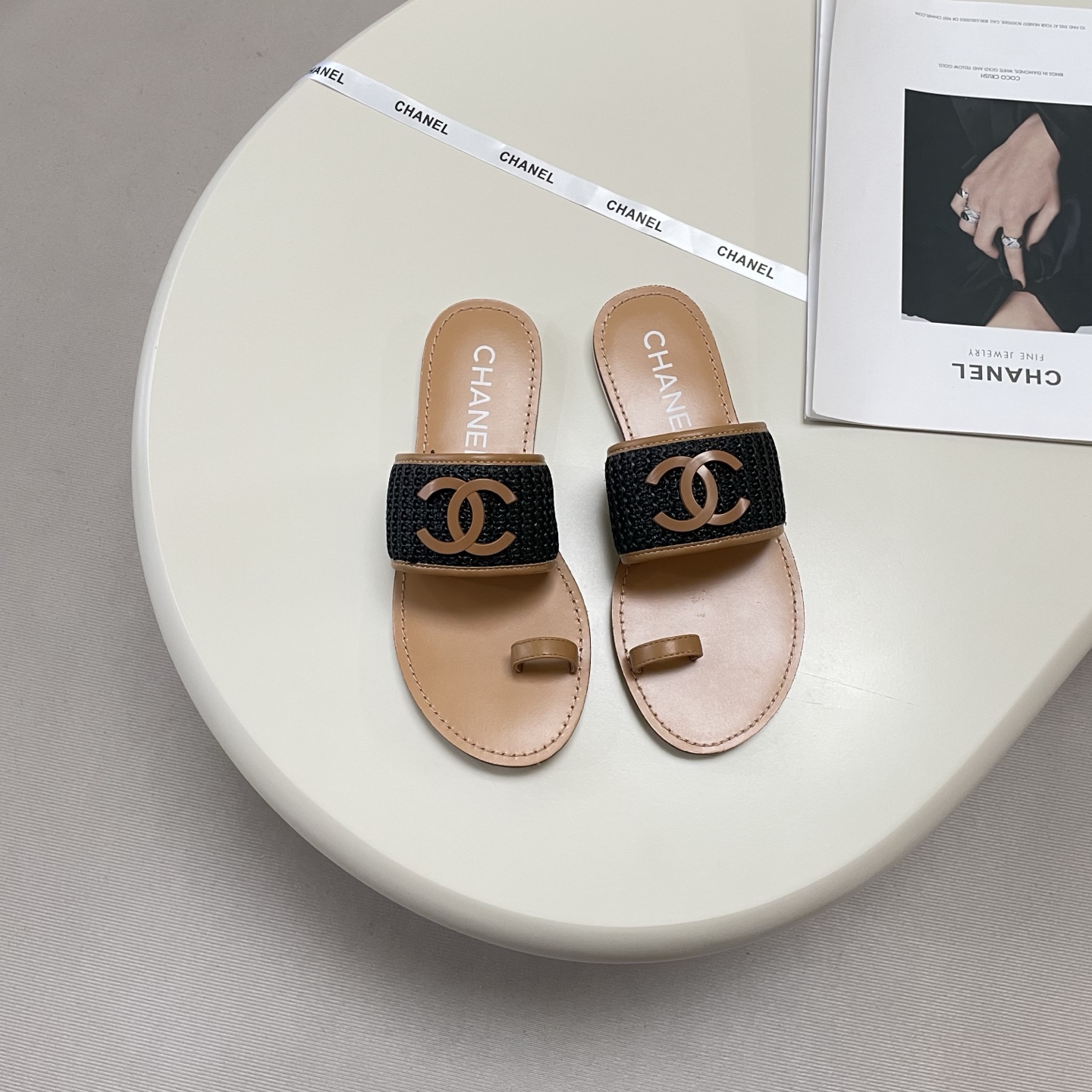Chanel 26P Woven Thong Sandals - Image 3