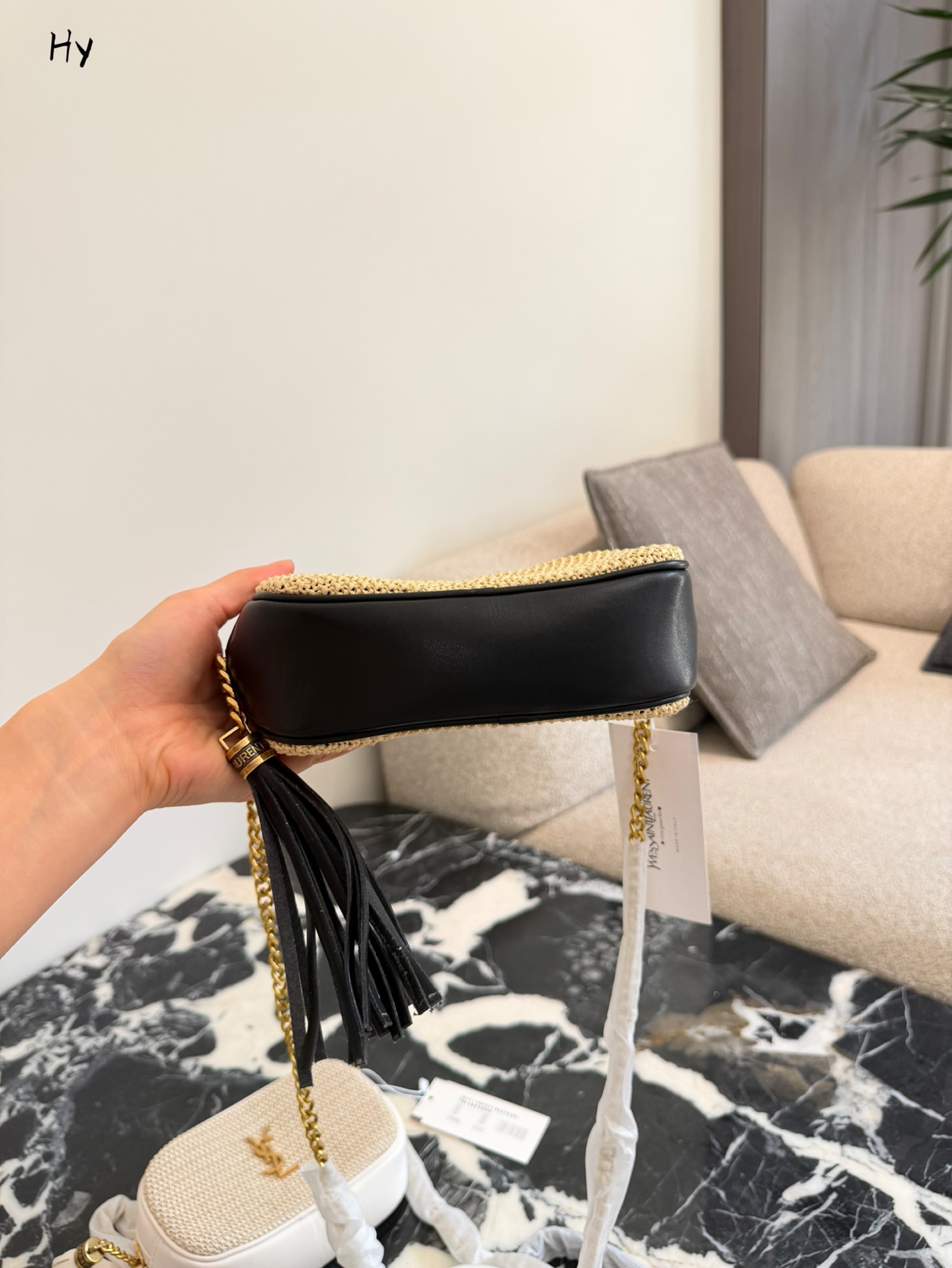 Saint Laurent Raffia Lou Camera Bag - Image 9