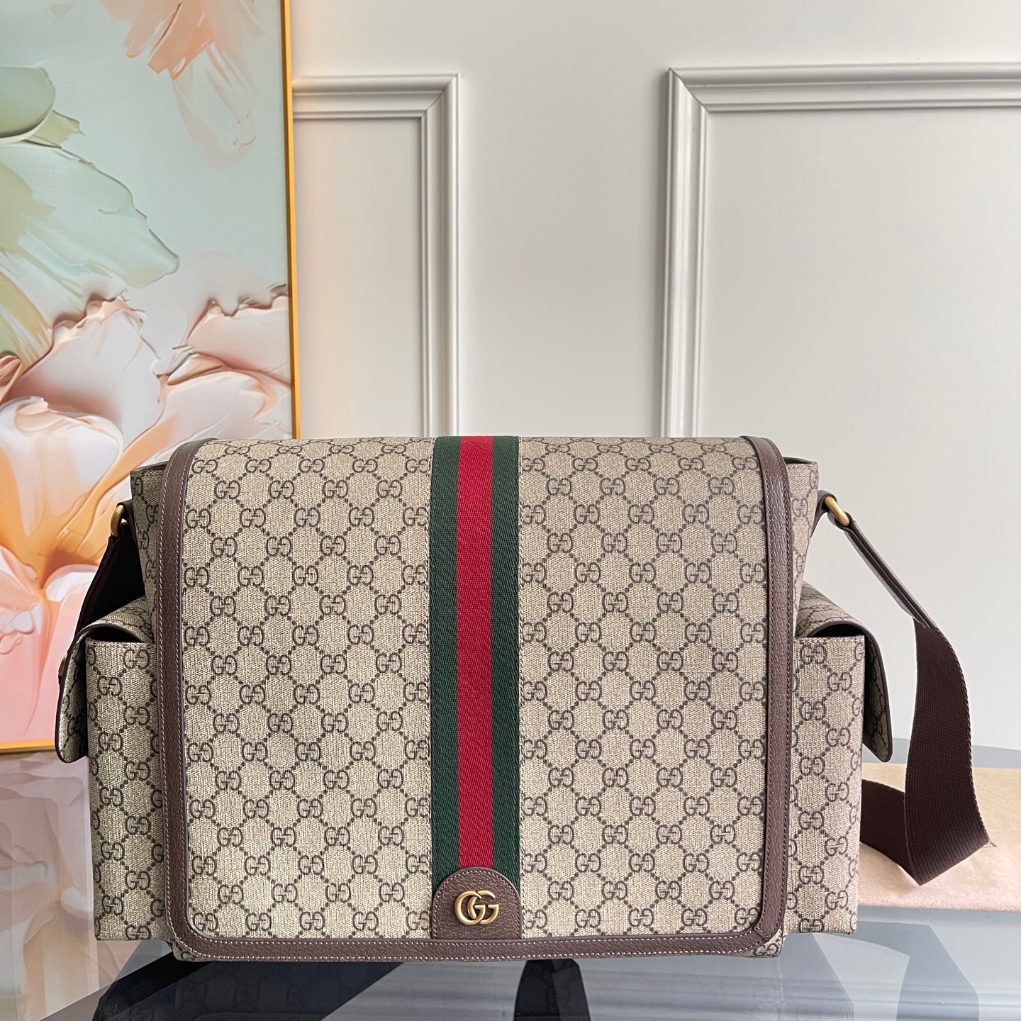 Gucci Large Changing Bag in Beige and Dark Brown - Image 1