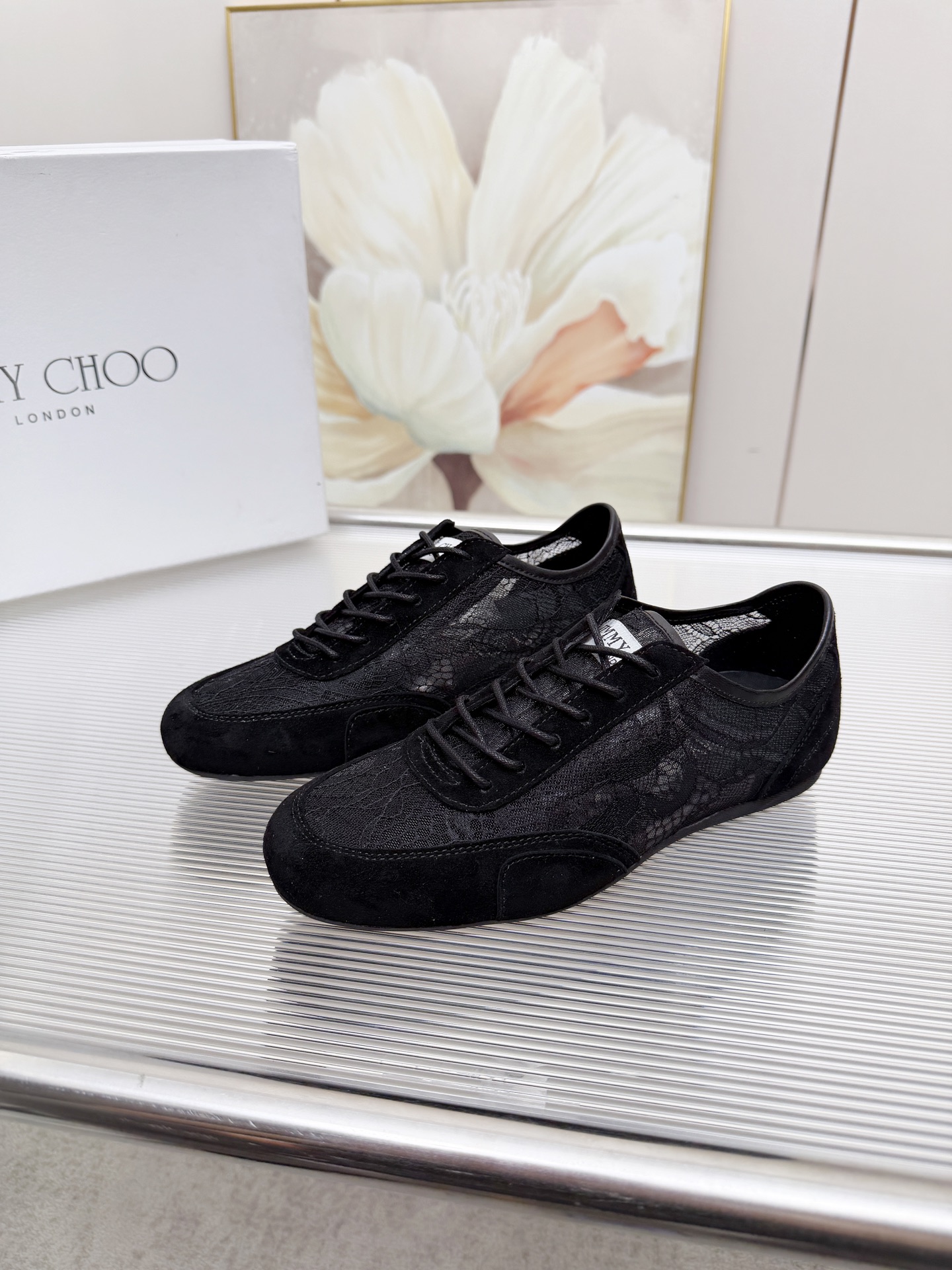 Jimmy Choo Sunny F Lace Sneakers - Image 6