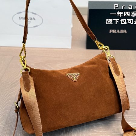 Prada Suede Shoulder Bag - Image 3