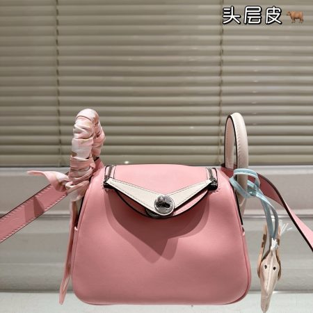 Hermes mini Lindy colorblocked silver buckle bag - Image 2