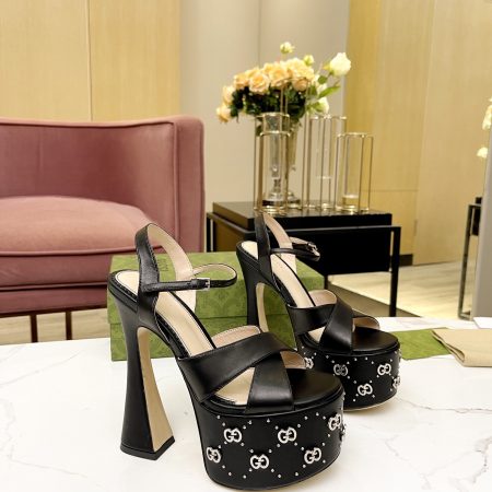 Gucci GG Patchwork Chunky-Heeled Sandals - Image 2