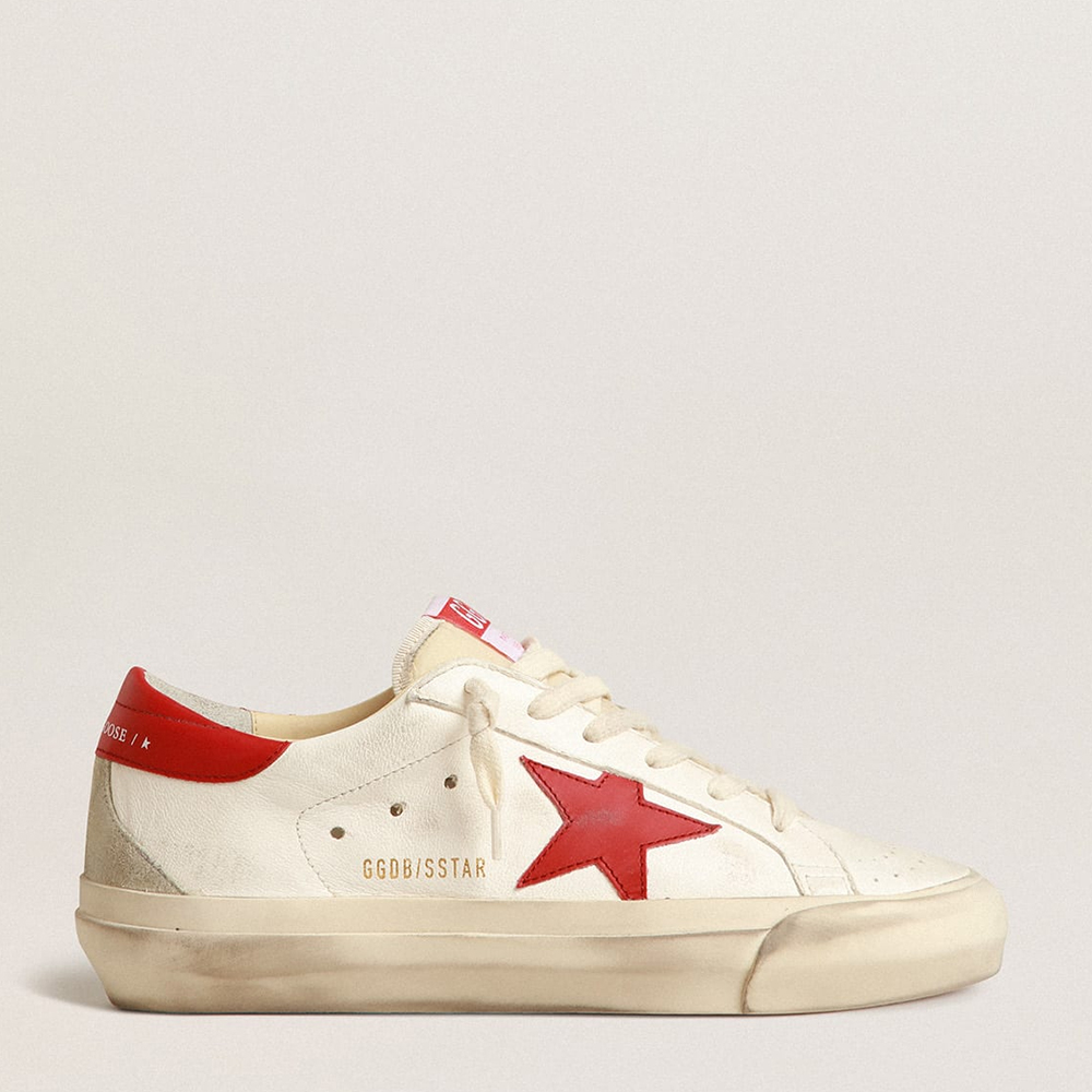 Golden Goose Super-Star LTD in nappa leather with red star and high tab - Image 5