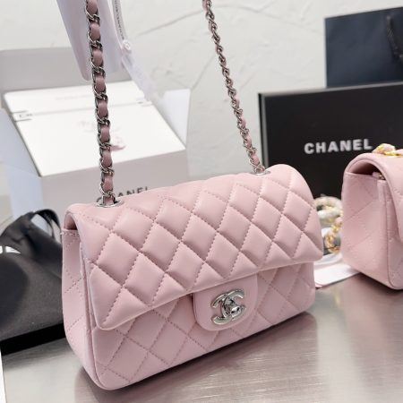 Chanel Classic Pink Flag Bag Small 20cm - Image 6