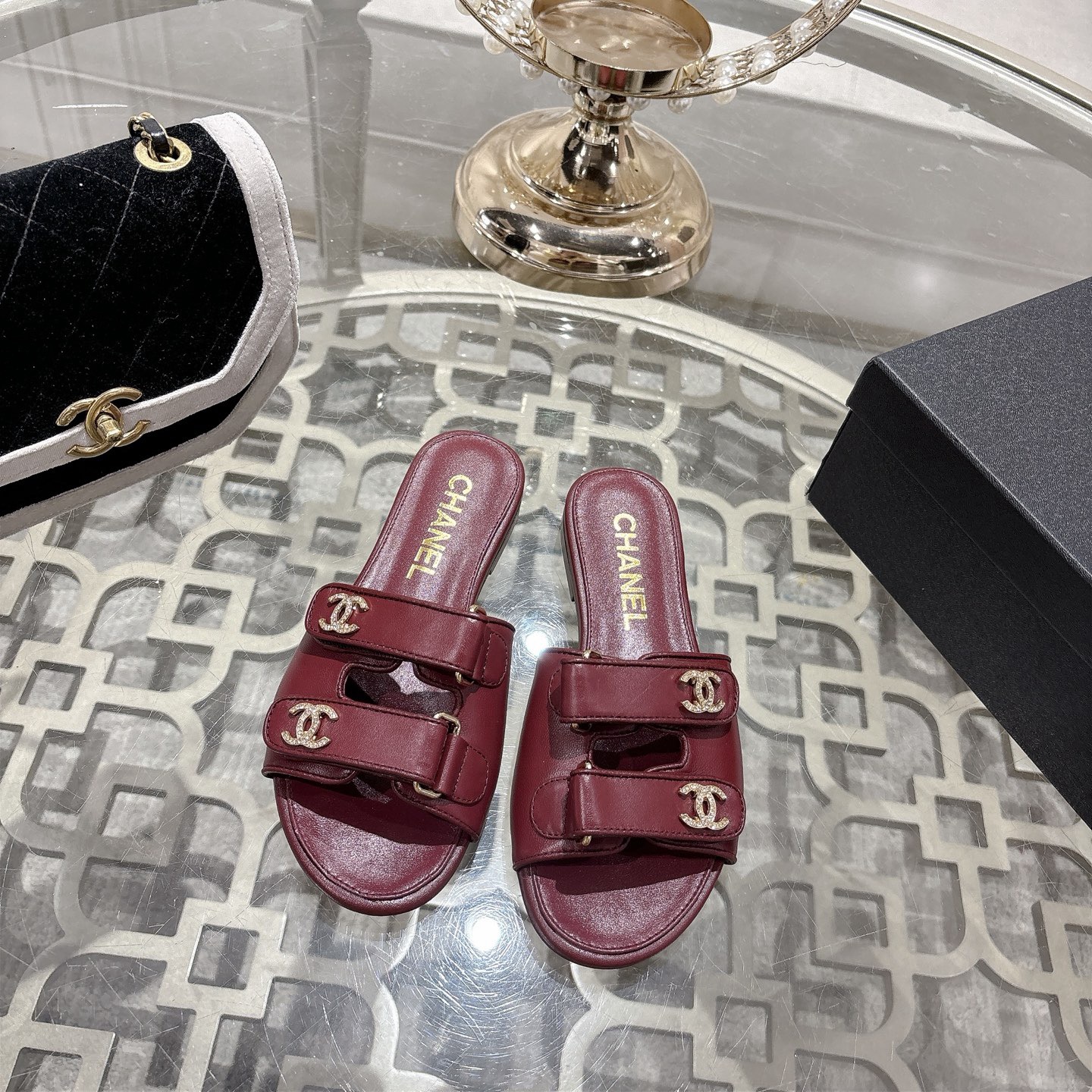 CHANEL CC Spring Flat Sandals - Image 5