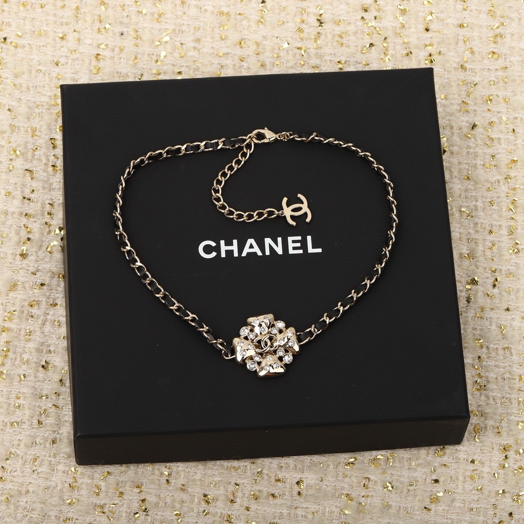 Chanel Four Leaf Clover Cutout Choker Necklace - Image 1