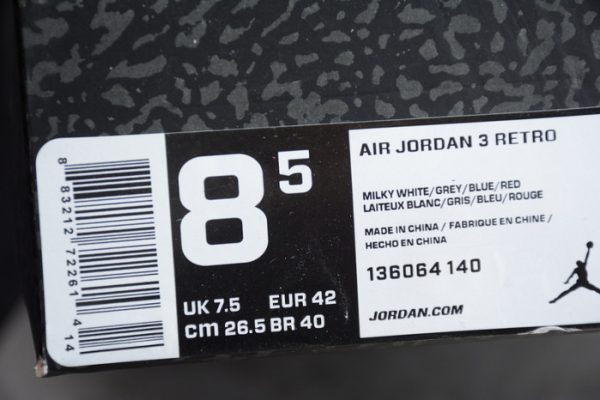 AIR JORDAN 3 RETRO "CHARITY GAME" sail red mens 136064-140