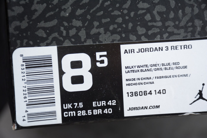 AIR JORDAN 3 RETRO "CHARITY GAME" sail red mens 136064-140 - Image 13