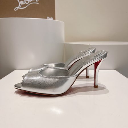 Christian Louboutin Me Dolly Silver Mules - Image 3
