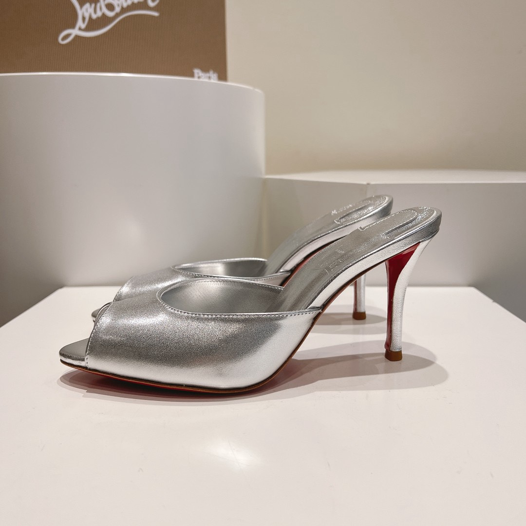 Christian Louboutin Me Dolly Silver Mules - Image 3