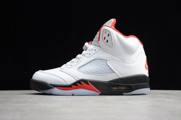 Air Jordan 5 Fire Red 2020 Silver Tongue DA1911-102 - Image 2