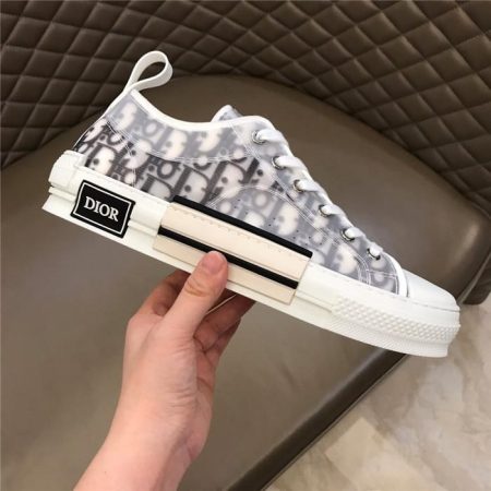 Dior B23 High Top Canvas Logo Oblique Patch Black Shoes - Image 3