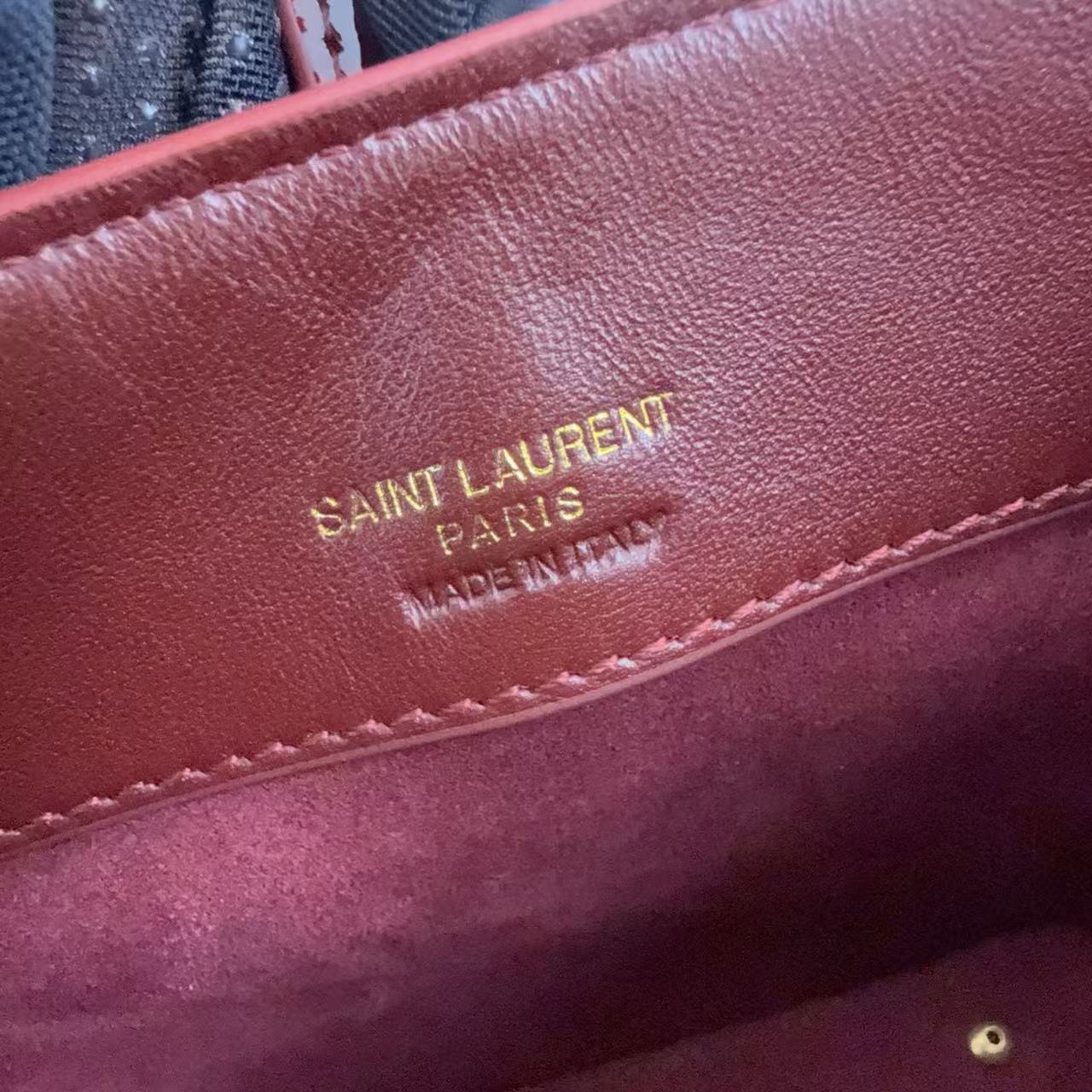 YSL LE 37 Mini in Patent Leather in Bordeaux - Image 9