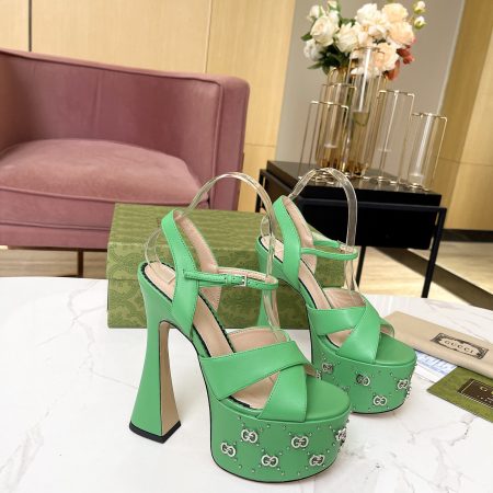 Gucci GG Patchwork Chunky-Heeled Sandals - Image 7