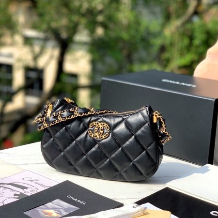 Chanel 23K Double C Hobo Chain Shoulder Bag Handbag - Image 2