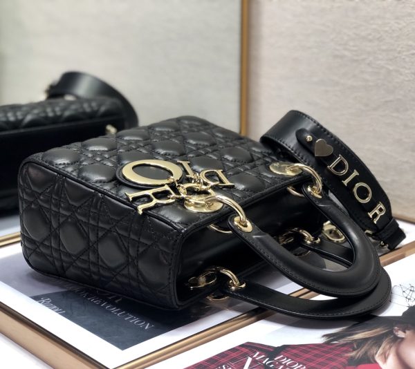 Dior Medium Lady Dior Bag Black Patent Cannage  M0565OWCB_M900
