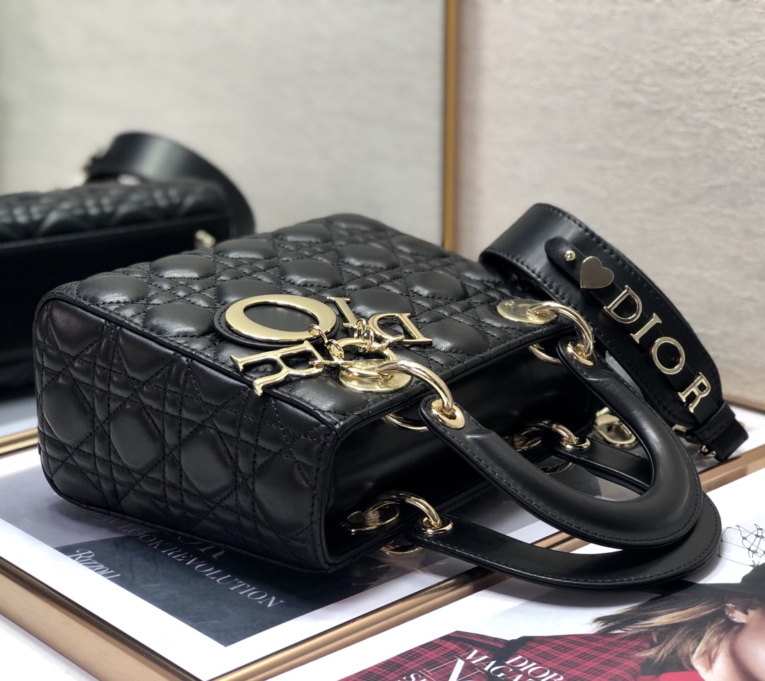 Dior Medium Lady Dior Bag Black Patent Cannage  M0565OWCB_M900 - Image 4