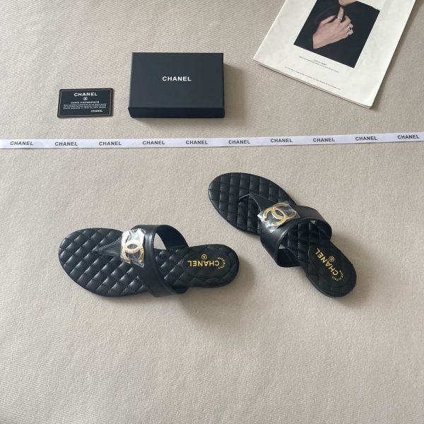 Chanel 26P C-Clip Thong Sandals
