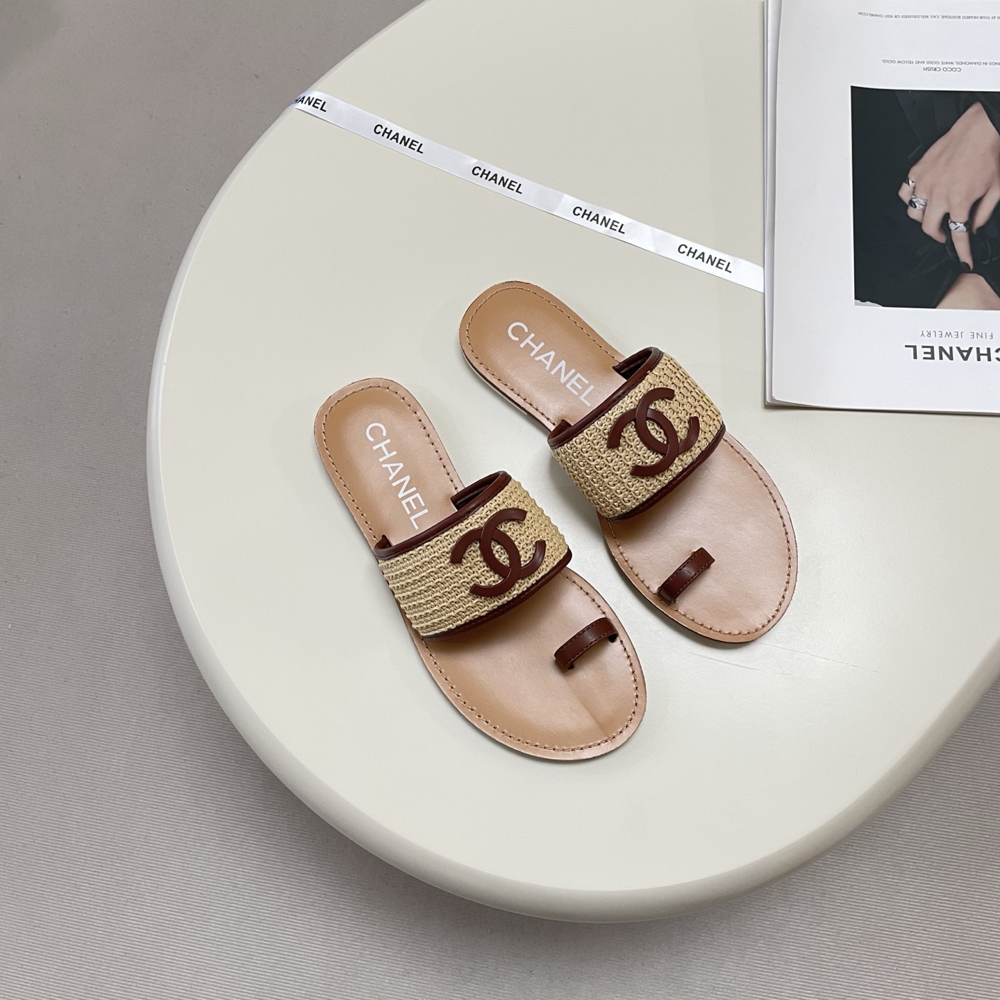 Chanel 26P Woven Thong Sandals - Image 6