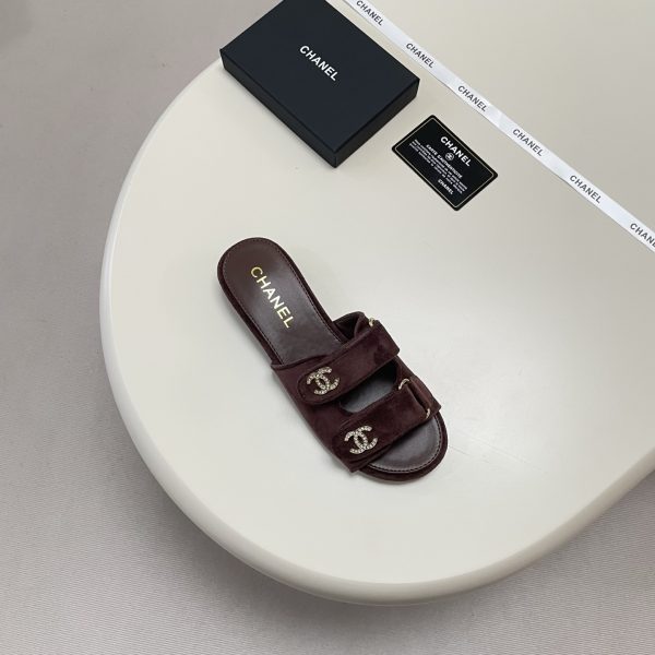 Chanel 26P Double C Diamond Buckle Velcro Slippers